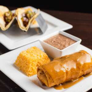 street tacos and chimichanga